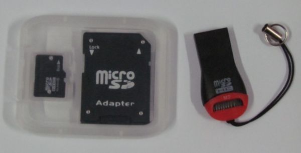 Micro Sd 8G com Adaptador e Leitor de cartão USB